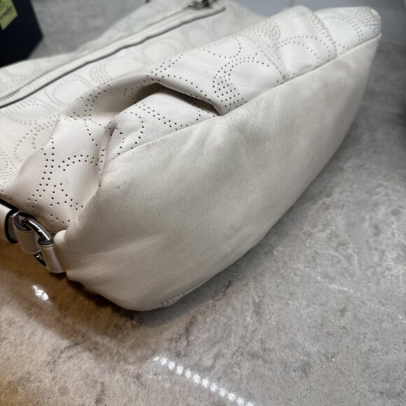 Coach Cream Perforated Butter Soft Leather Crossbody Purse. Like New! - Picture 8 of 10